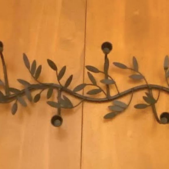 Hand-painted Metal Olive Branch 10 Candle Centerpiece